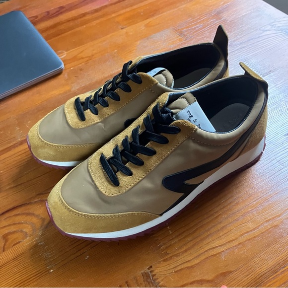 rag & bone retro running shoes in mustard black and tan EU Size 38 - Picture 8 of 15